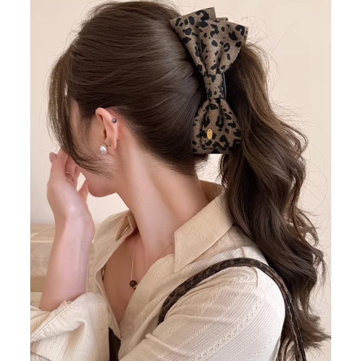 レオパード柄 ファブリックバナナクリップ | SUNSHINE CLOSET | 詳細画像1 