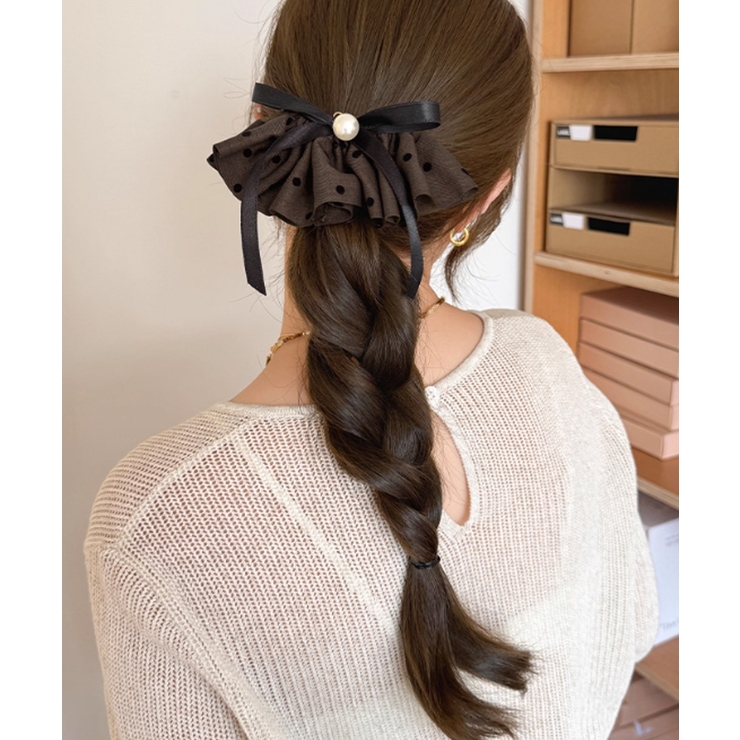 ドット柄 フリルリボン ヘアクリップ上品 | SUNSHINE CLOSET | 詳細画像5 