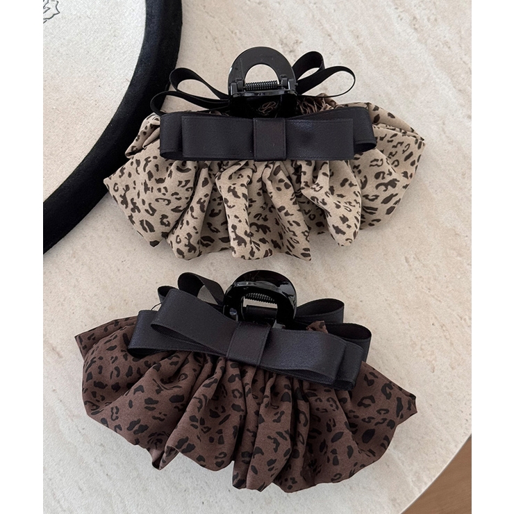 フリルリボン バンスクリップ ヒョウ柄 | SUNSHINE CLOSET | 詳細画像15 