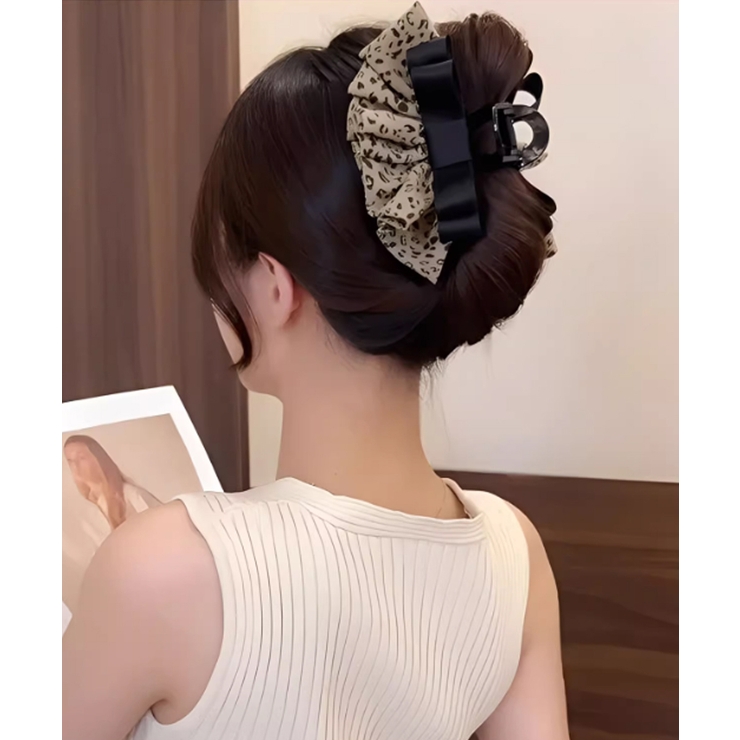 フリルリボン バンスクリップ ヒョウ柄 | SUNSHINE CLOSET | 詳細画像4 