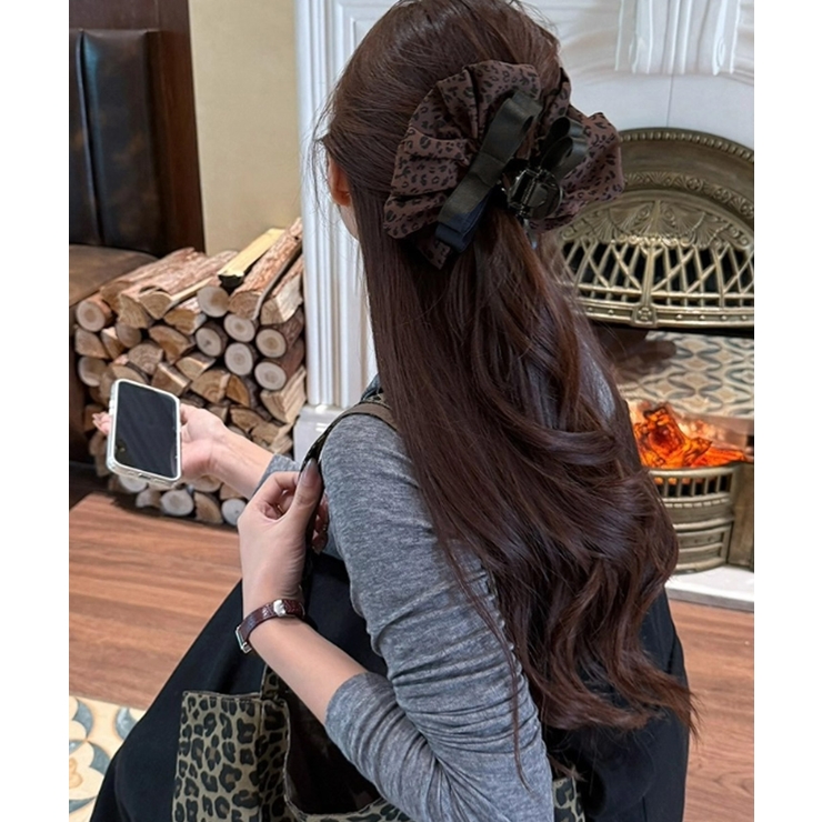 フリルリボン バンスクリップ ヒョウ柄 | SUNSHINE CLOSET | 詳細画像7 