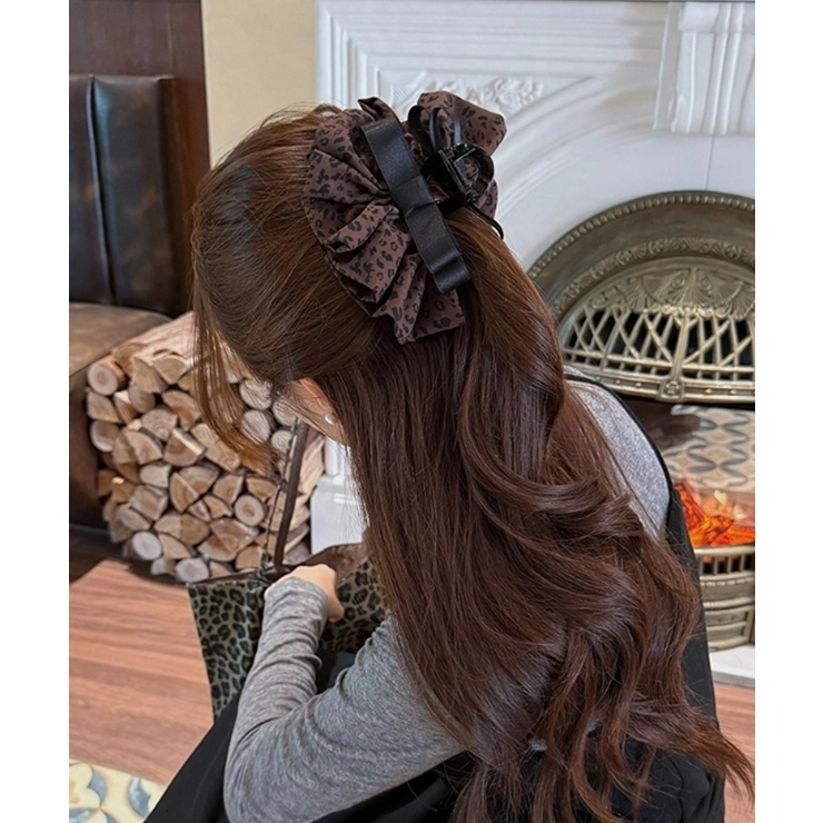 フリルリボン バンスクリップ ヒョウ柄 | SUNSHINE CLOSET | 詳細画像8 