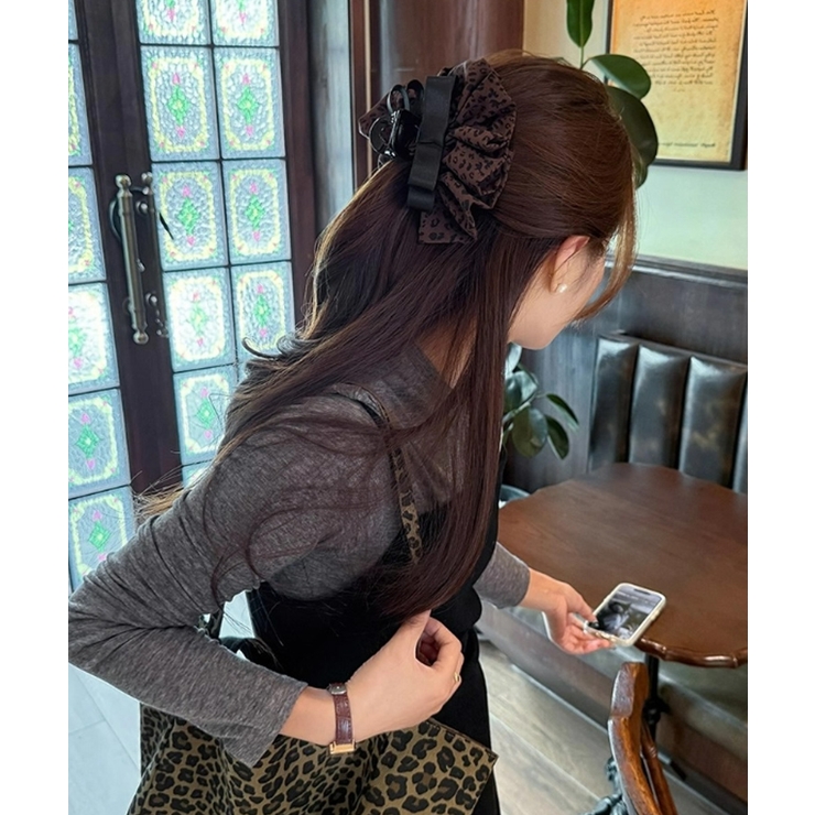 フリルリボン バンスクリップ ヒョウ柄 | SUNSHINE CLOSET | 詳細画像9 