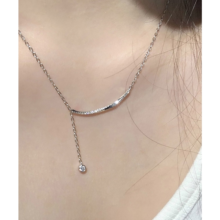 華奢チェーンネックレス キラキラ輝くラインストーン首飾り 縦ライン | SUNSHINE CLOSET | 詳細画像4 