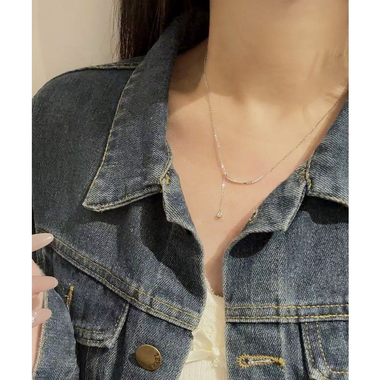 華奢チェーンネックレス キラキラ輝くラインストーン首飾り 縦ライン | SUNSHINE CLOSET | 詳細画像5 