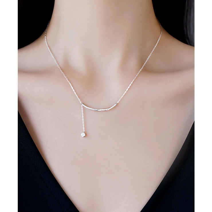 華奢チェーンネックレス キラキラ輝くラインストーン首飾り 縦ライン | SUNSHINE CLOSET | 詳細画像6 