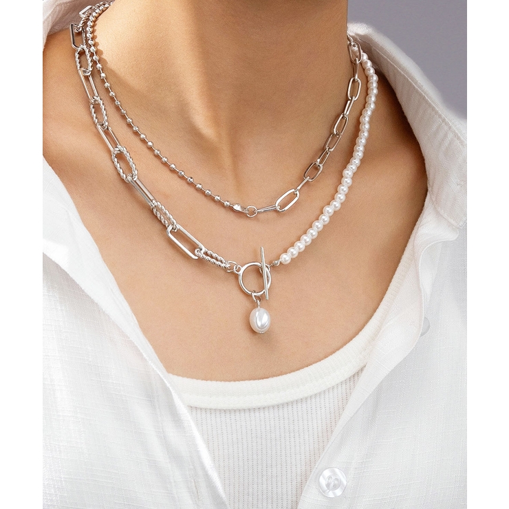 フェイクパールネックレス チョーカー韓流 | SUNSHINE CLOSET | 詳細画像1 