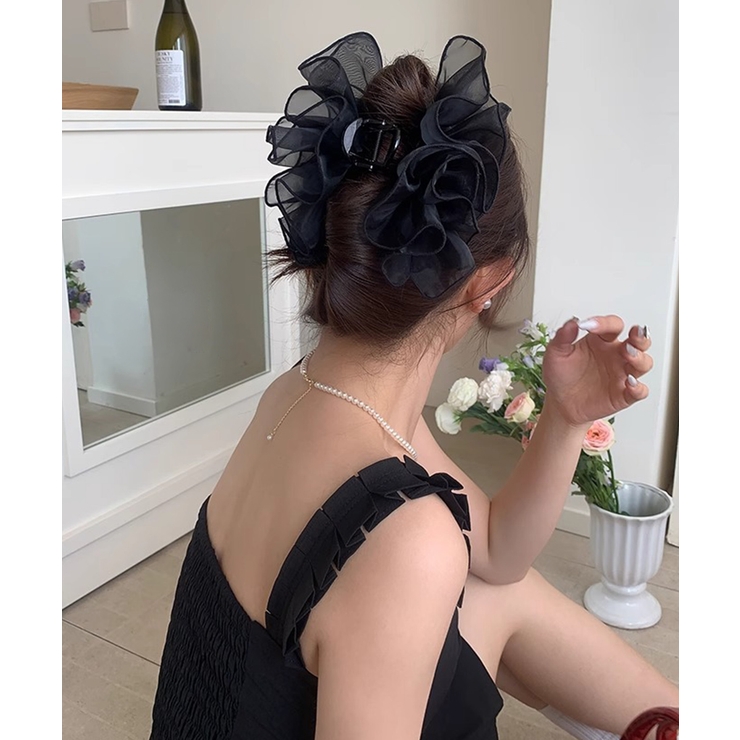 大人可愛いオーガンジーヘアクリップ 大ぶりクリップ ヘアアクセサリー | SUNSHINE CLOSET | 詳細画像3 