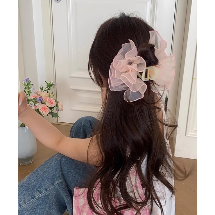 大人可愛いオーガンジーヘアクリップ 大ぶりクリップ ヘアアクセサリー | SUNSHINE CLOSET | 詳細画像8 