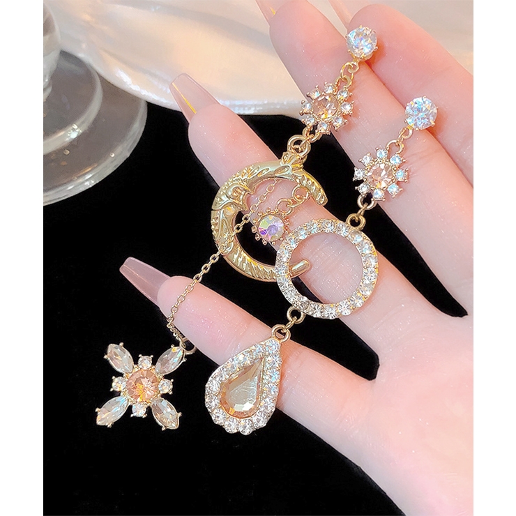 太陽と月アシンメトリーロングピアス揺れる | SUNSHINE CLOSET | 詳細画像7 