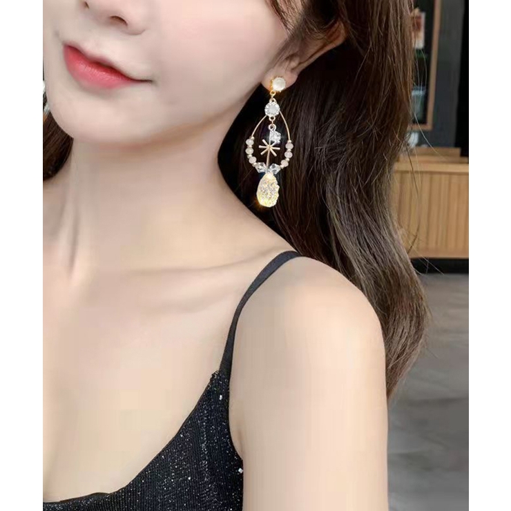 しずく型ピアス大ぶり 揺れるビーズピアス | SUNSHINE CLOSET | 詳細画像2 