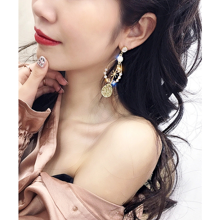 しずく型ピアス大ぶり 揺れるビーズピアス | SUNSHINE CLOSET | 詳細画像3 