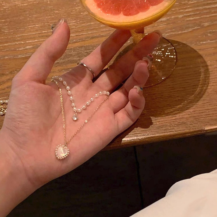 2連 鎖骨ネックレス レディース[品番：AGCW0003845]｜SUNSHINE CLOSET