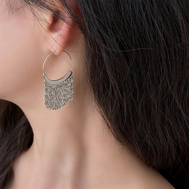 タッセルフープピアス メタルピアス | SUNSHINE CLOSET | 詳細画像10 