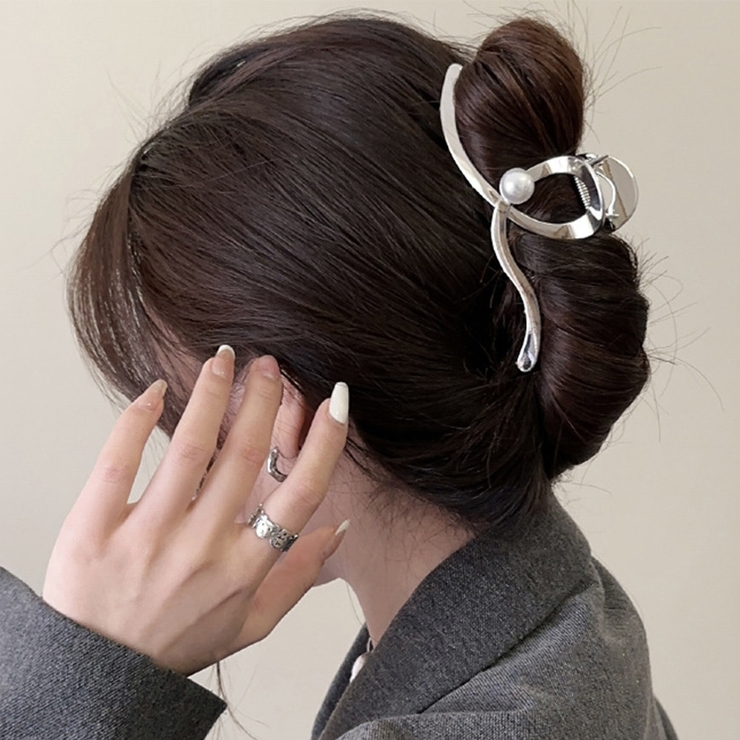 メタルヘアクリップ パール レディース[品番：AGCW0004679