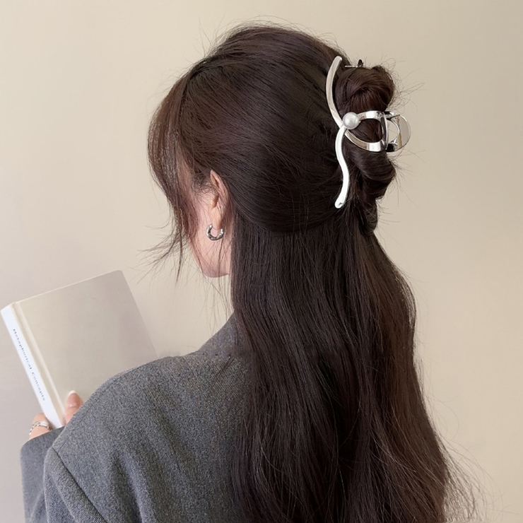 メタルヘアクリップ パール レディース[品番：AGCW0004679