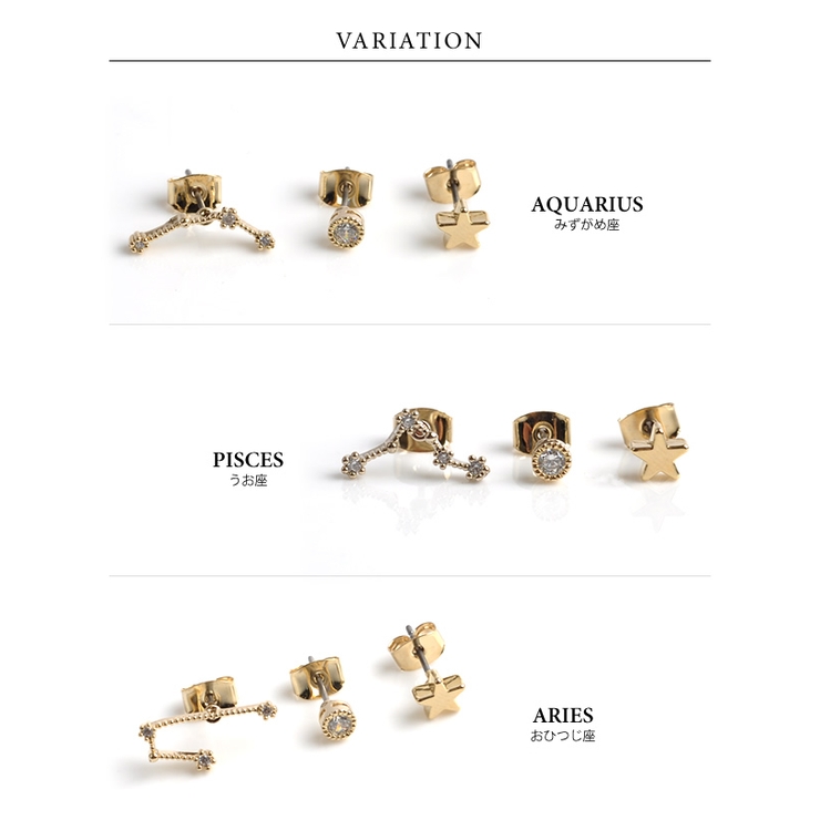 十二星座 ピアス ジルコニア | aquagarage | 詳細画像4 