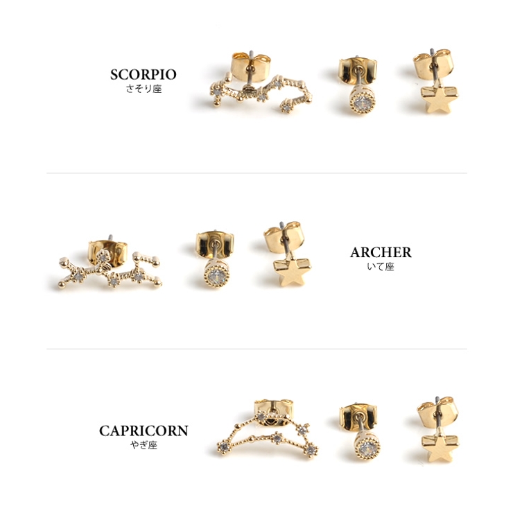 十二星座 ピアス ジルコニア | aquagarage | 詳細画像7 