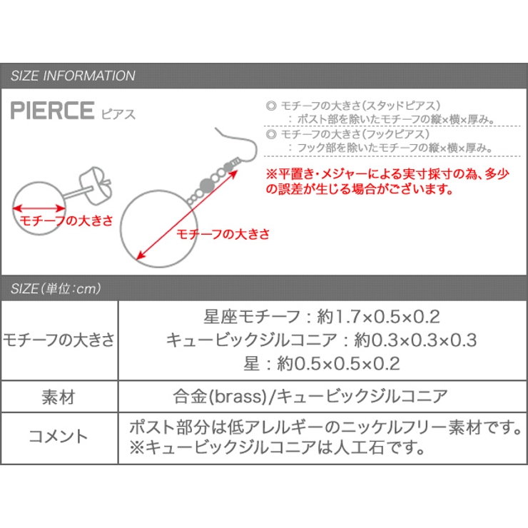十二星座 ピアス ジルコニア | aquagarage | 詳細画像10 