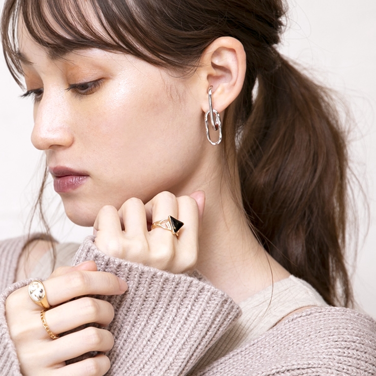 シルバー | ピアス フープ イヤーカフ風 | aquagarage