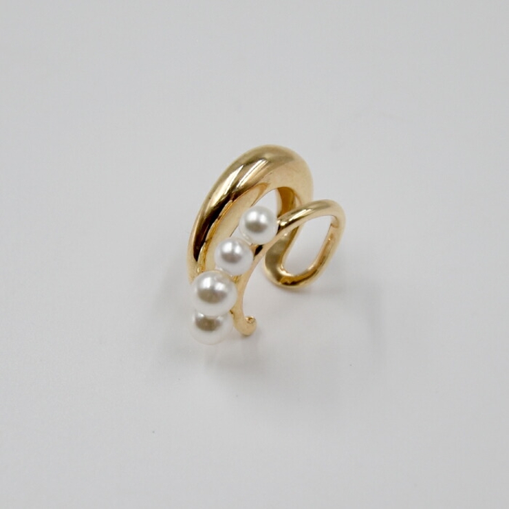 ぽってりシルエットが可愛い！2連風パールイヤーカフ | aquagarage | 詳細画像5 