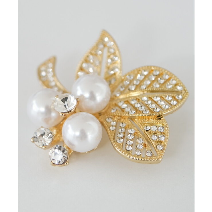 リーフモチーフのブローチにパールをあしらったブローチ | aquagarage | 詳細画像3 
