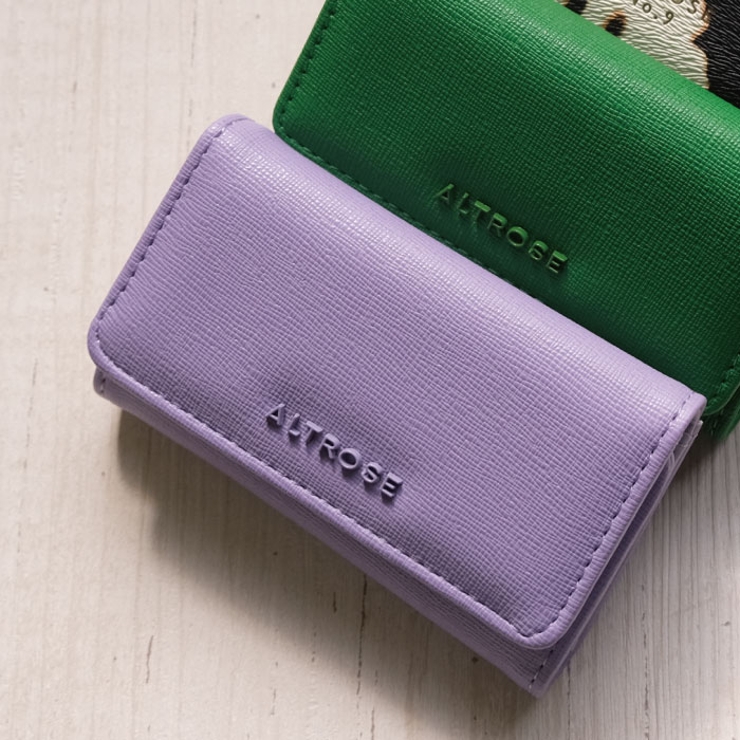 パープル | シンプルで飽きのこないデザイン♪ 無地orカウ柄キーケース | aquagarage