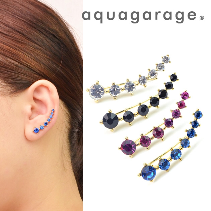 ピアス 7連 ストーン[品番：QU000002671]｜aquagarage（アクア
