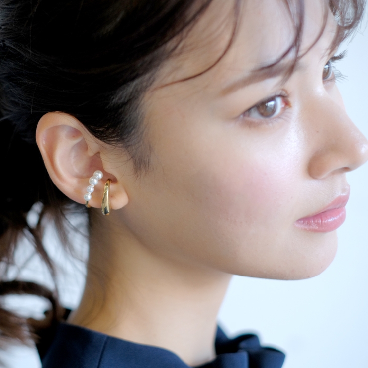 ぽってりシルエットが可愛い！2連風パールイヤーカフ | aquagarage | 詳細画像7 