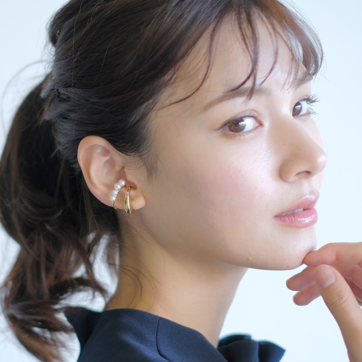 ぽってりシルエットが可愛い！2連風パールイヤーカフ | aquagarage | 詳細画像10 