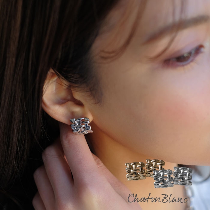 耳元を華やかに彩る！編み込みメタルモチーフピアス | aquagarage | 詳細画像1 
