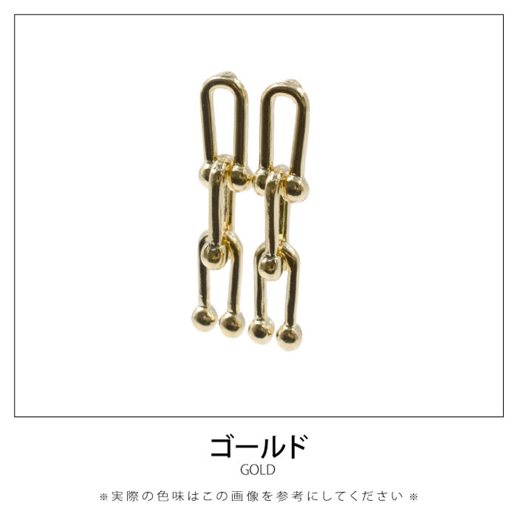 存在感を放つチャンキーボールのUリンクチェーンピアス | aquagarage | 詳細画像3 