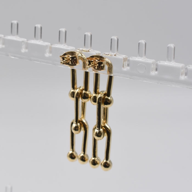 存在感を放つチャンキーボールのUリンクチェーンピアス | aquagarage | 詳細画像6 