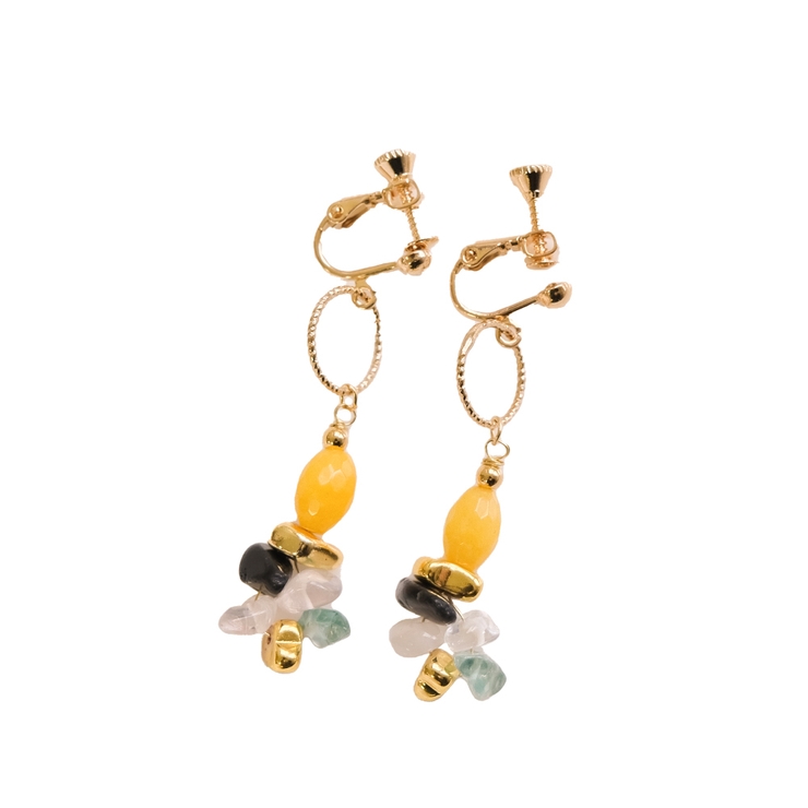 耳元に涼しげなアクセント！アクリルビーズピアス/イヤリング