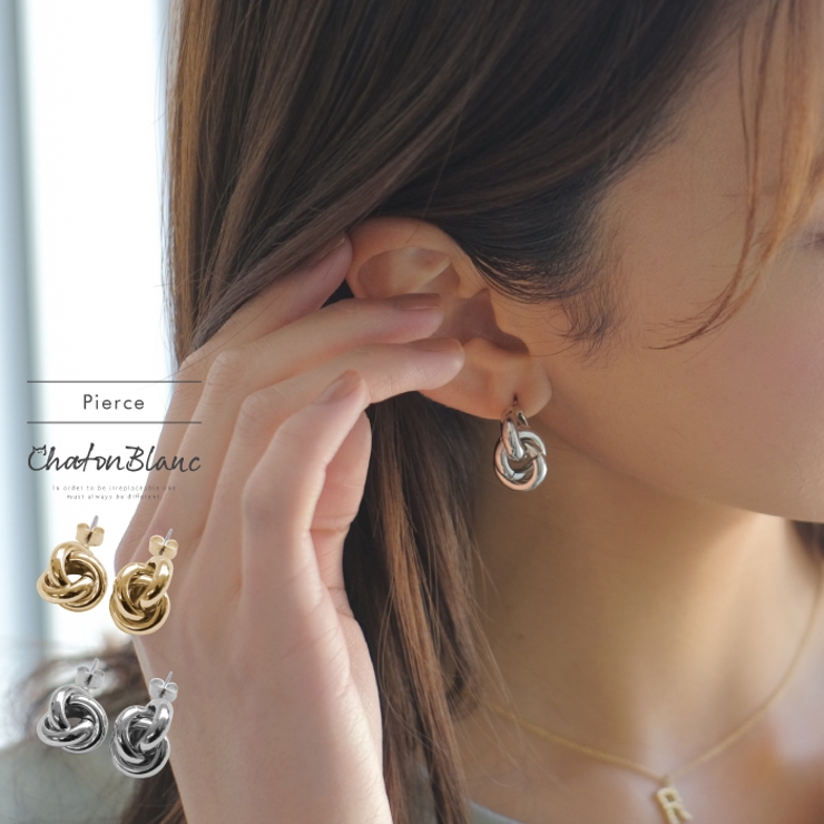 結び目モチーフが愛らしいノットデザインピアス | aquagarage | 詳細画像1 