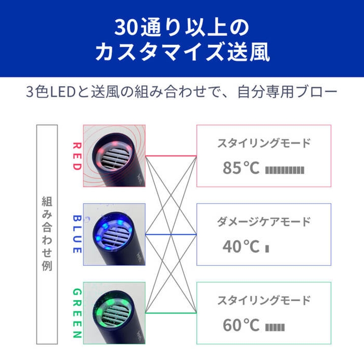 楽天1位　AretiアレティモイストヘアケアドライヤーKozouインディゴ/赤外線LEDマイナスイオンハンズフリー折りたたみ海外対応ヘアドライヤーヘアードライヤー