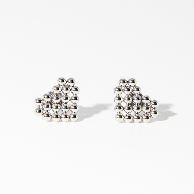 SILVER | ハートボールピアス | 4quince