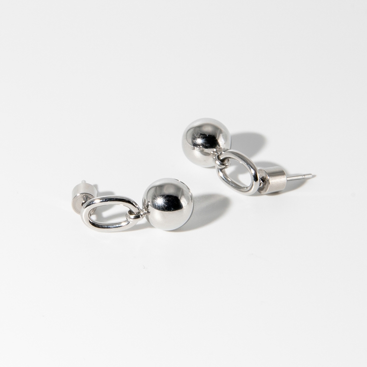 SILVER | リンクボールピアス | 4quince