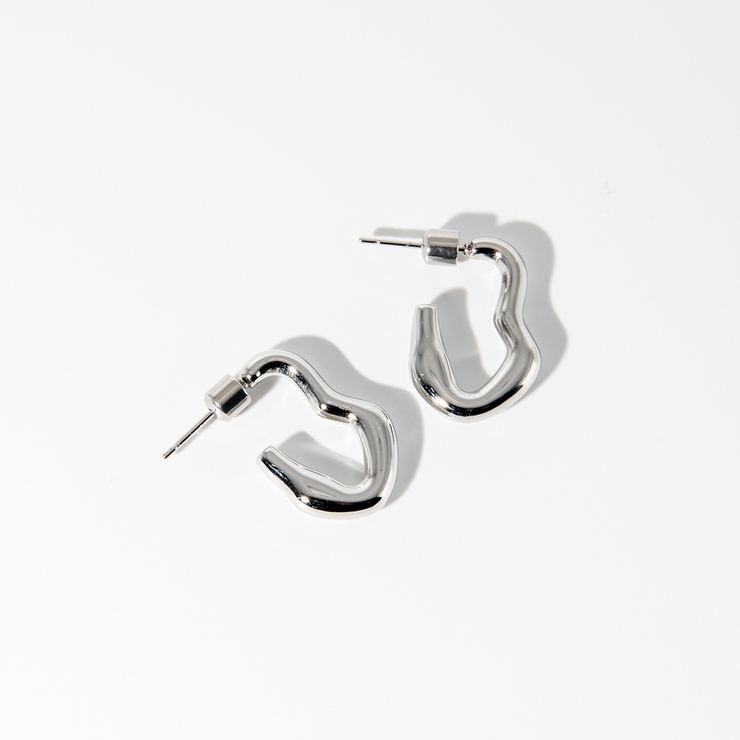 SILVER | ドリフトラインピアス | 4quince