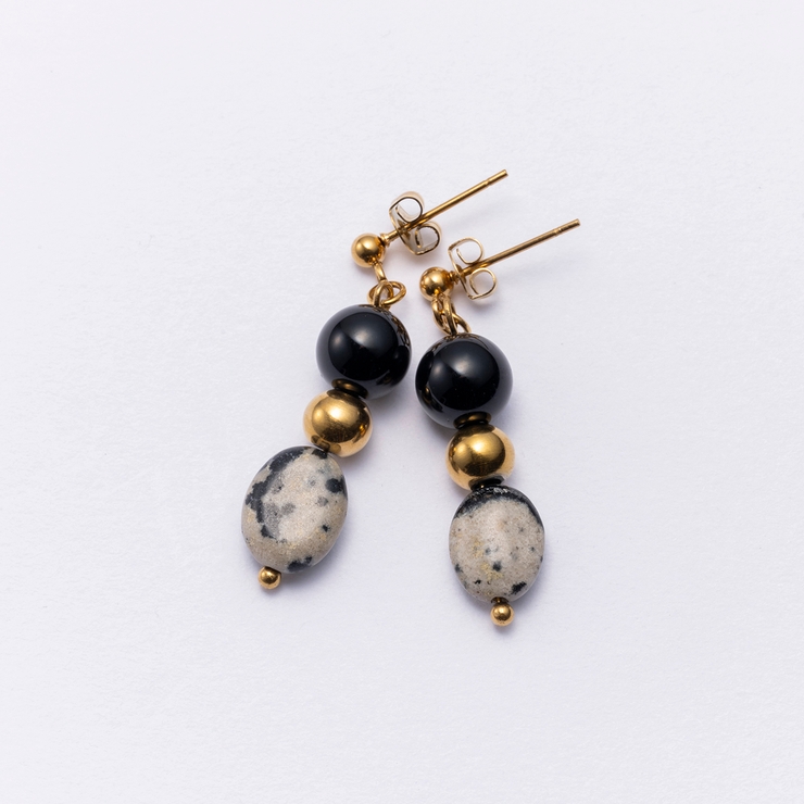GOLD | ストーンドロップピアス | 4quince