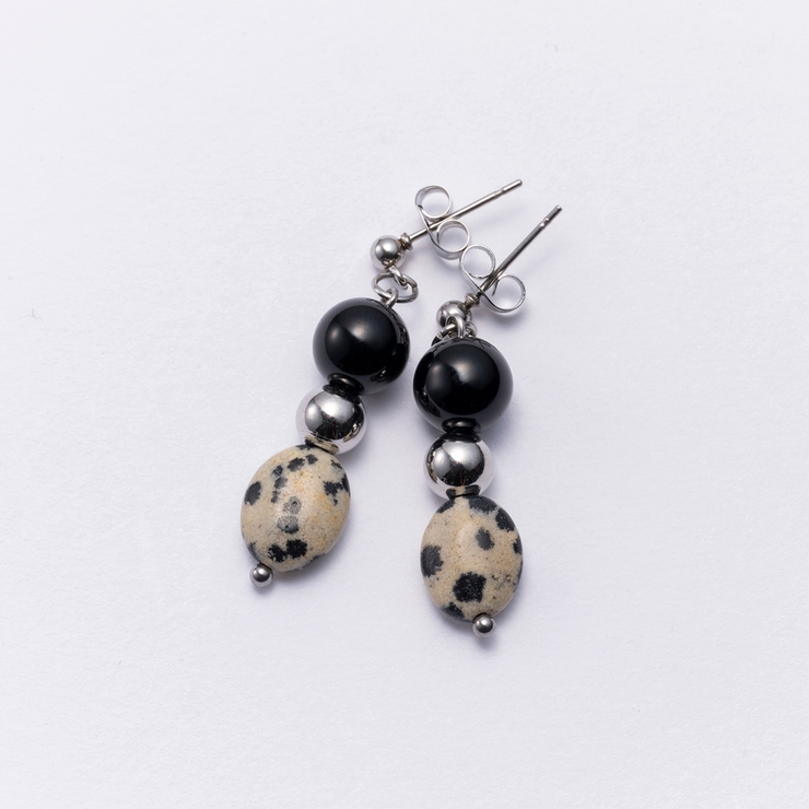SILVER | ストーンドロップピアス | 4quince
