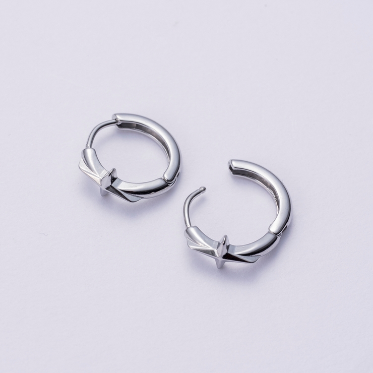 SILVER | スパークフープピアス | 4quince