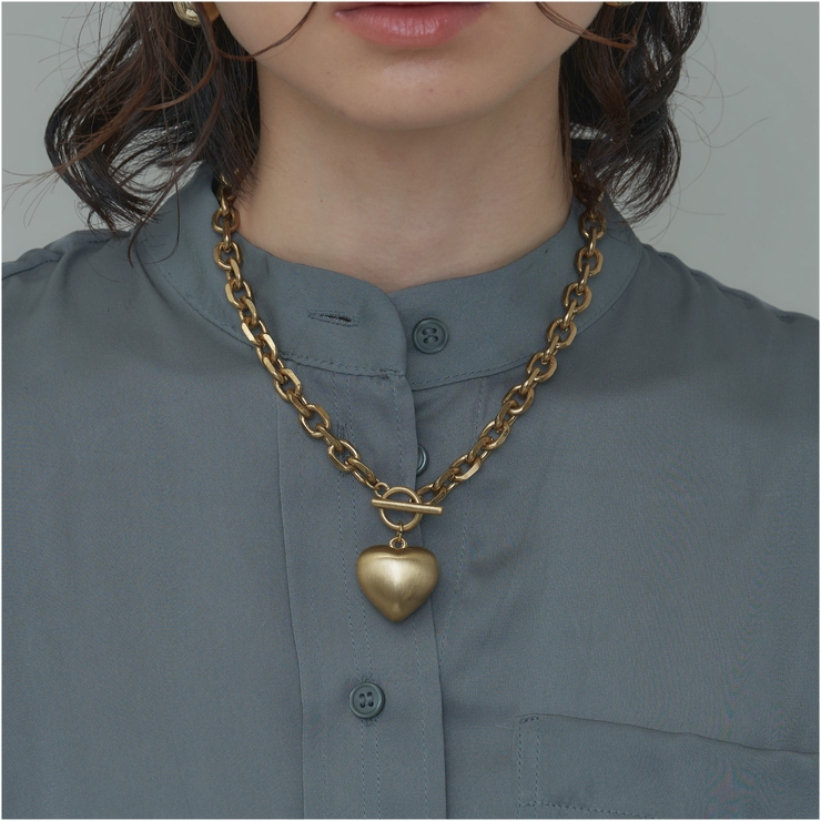ビッグメタルハートネックレス | 4quince | 詳細画像1 