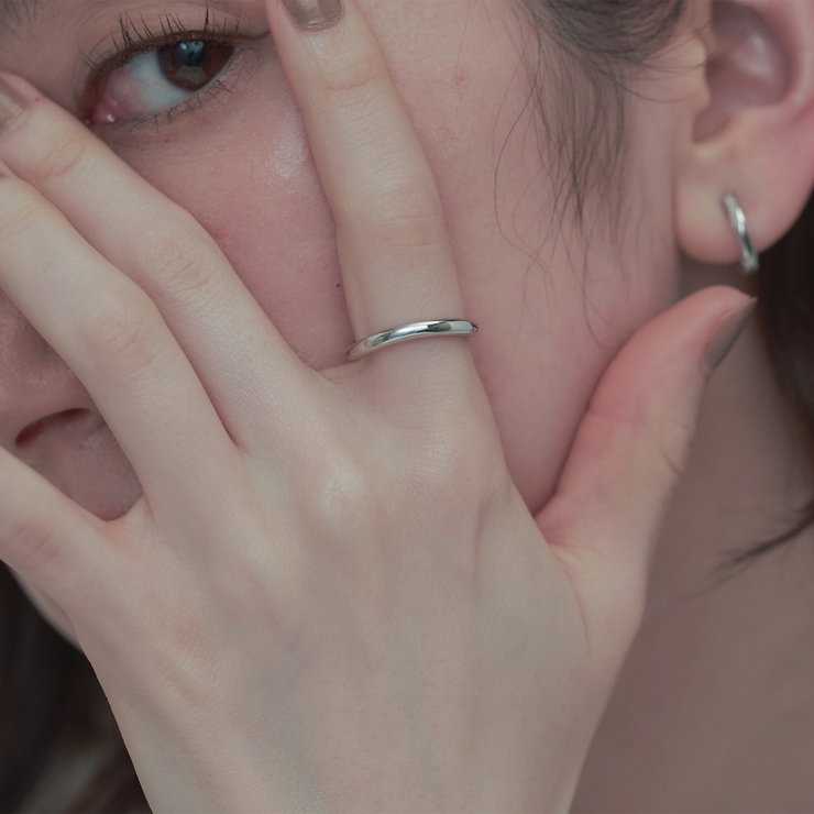 SILVER | ニュアンスウェーブリング 日本製厚メッキ | 4quince
