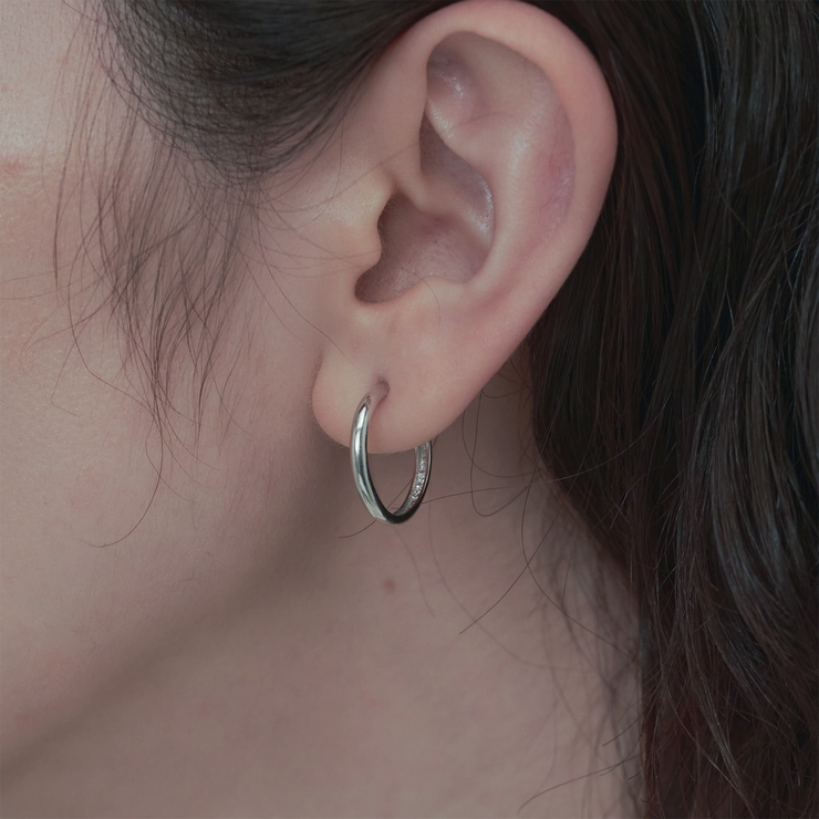 SILVER | ミニラインフープピアス | 4quince
