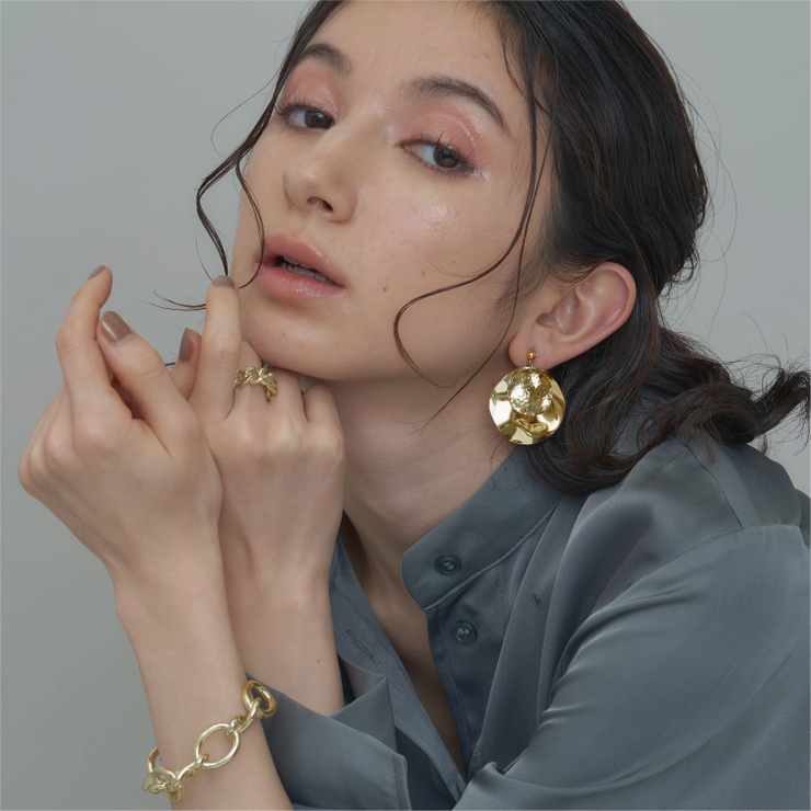 ダブルラウンドプレートイヤリング | 4quince | 詳細画像1 