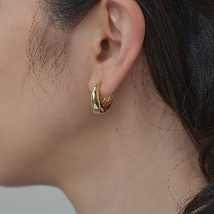 GOLD | シンプルラウンドピアス | 4quince