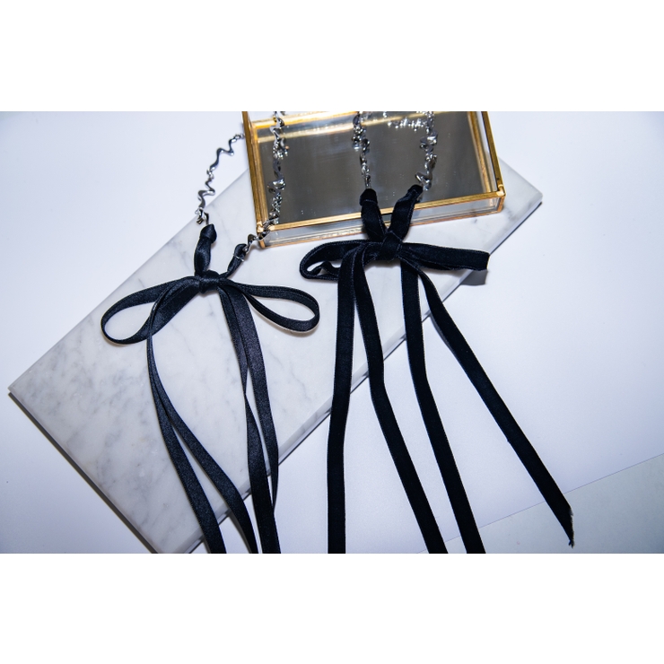 ブラック | リボンネックレス | 4quince