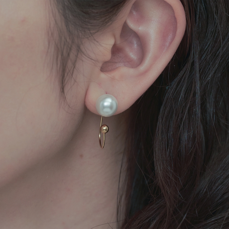 GOLD | パールフックピアス | 4quince
