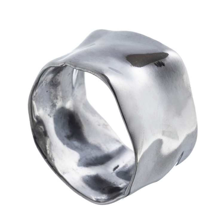ElenoreJewelryエレノアジュエリーの平打ちしわ加工シルバーリング【ブランド、指輪、レディース、SILVER925、彼女、女性、オシャレ、プレゼント、ギフト、誕生日、クリスマス、バレンタイン】